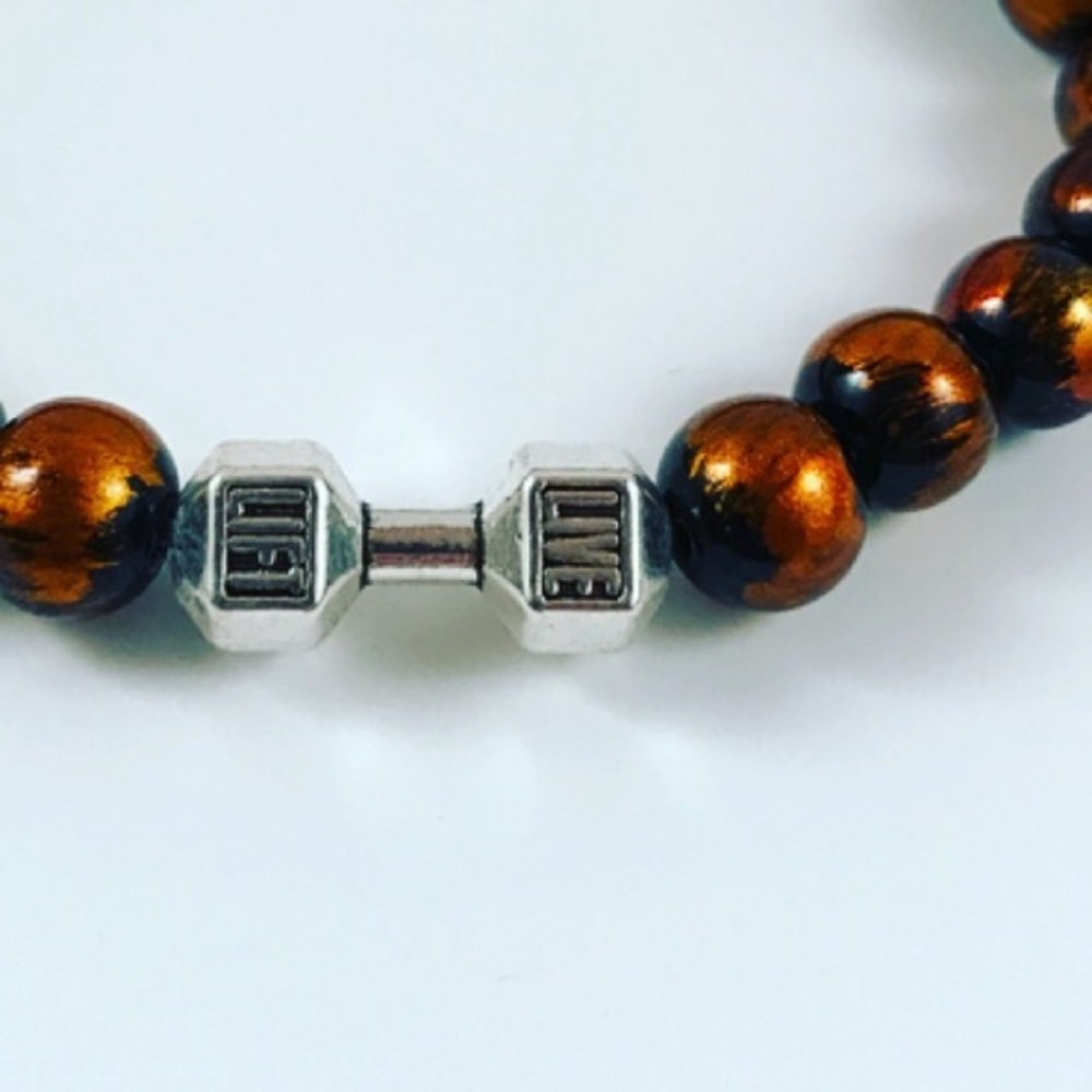 🔴Sale ! Men or women copper beads barbell charm - Picture 3 of 7